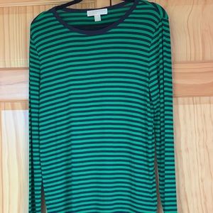 MICHAEL Michael Kors | Long Sleeve Striped Shirt | Blue & Green | Medium